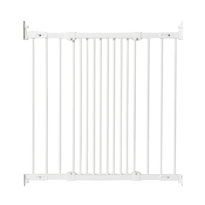 Metal Adjustable 42 Inch Wall Mount Safety Pet Gate, White (Open Box)