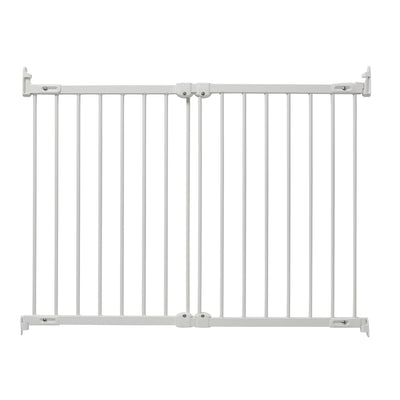 Metal Adjustable 42 Inch Wall Mount Safety Pet Gate, White (Open Box)