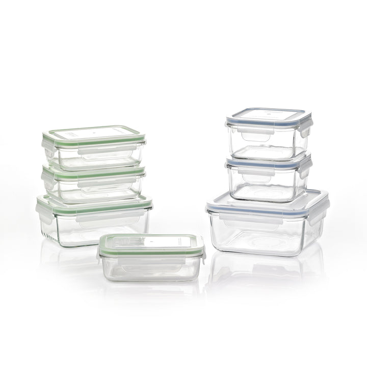 Glasslock 14 Piece Oven and Microwave Safe Glass Food Storage and Bakeware Set - VMInnovations