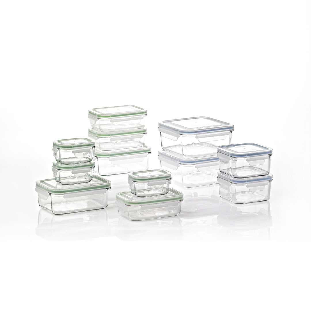 Glasslock 24 Piece Oven and Microwave Safe Glass Food Storage and Bakeware Set - VMInnovations