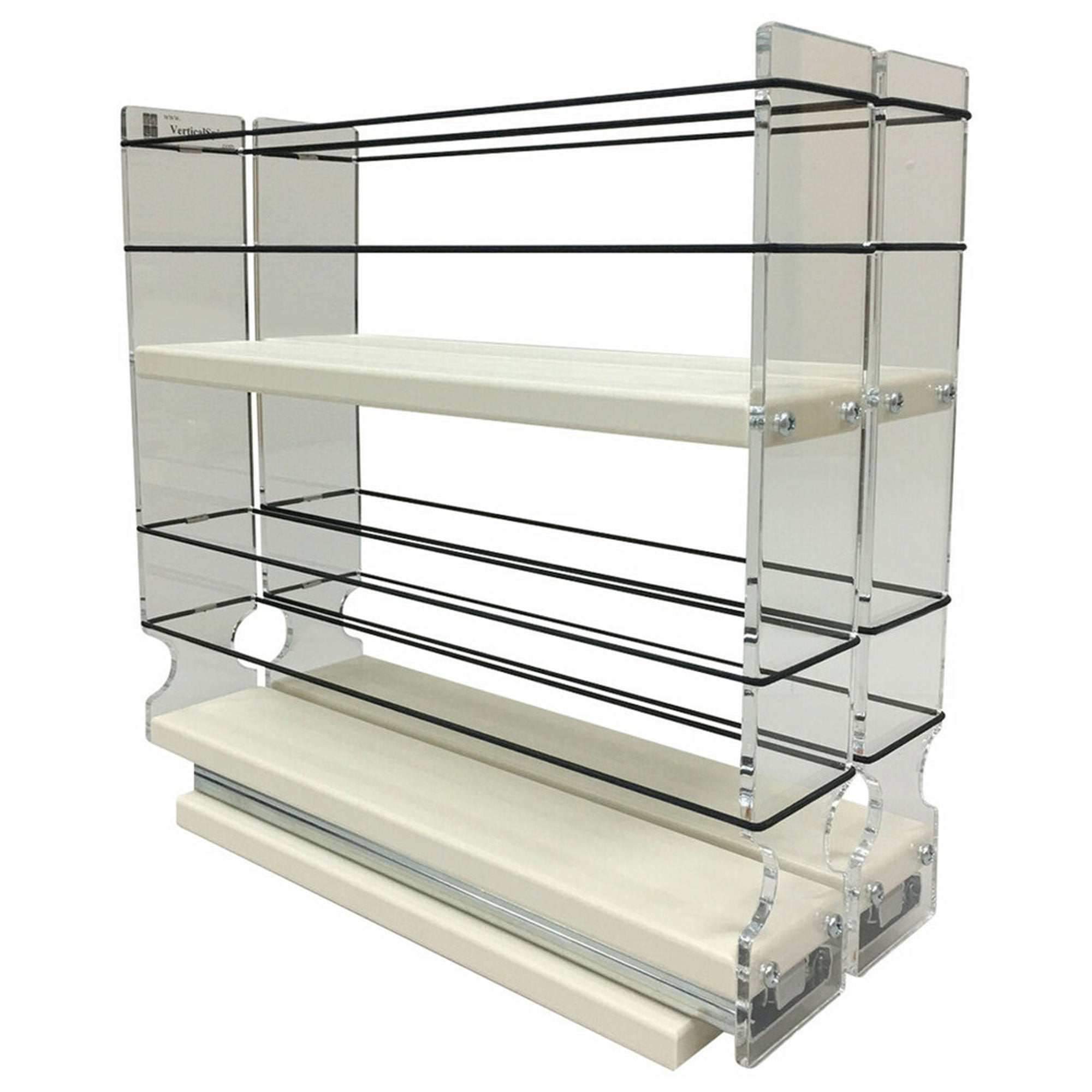 Vertical Spice Tier Sliding Spice Rack Organizer for Standard Spice Jars (Used) - VMInnovations