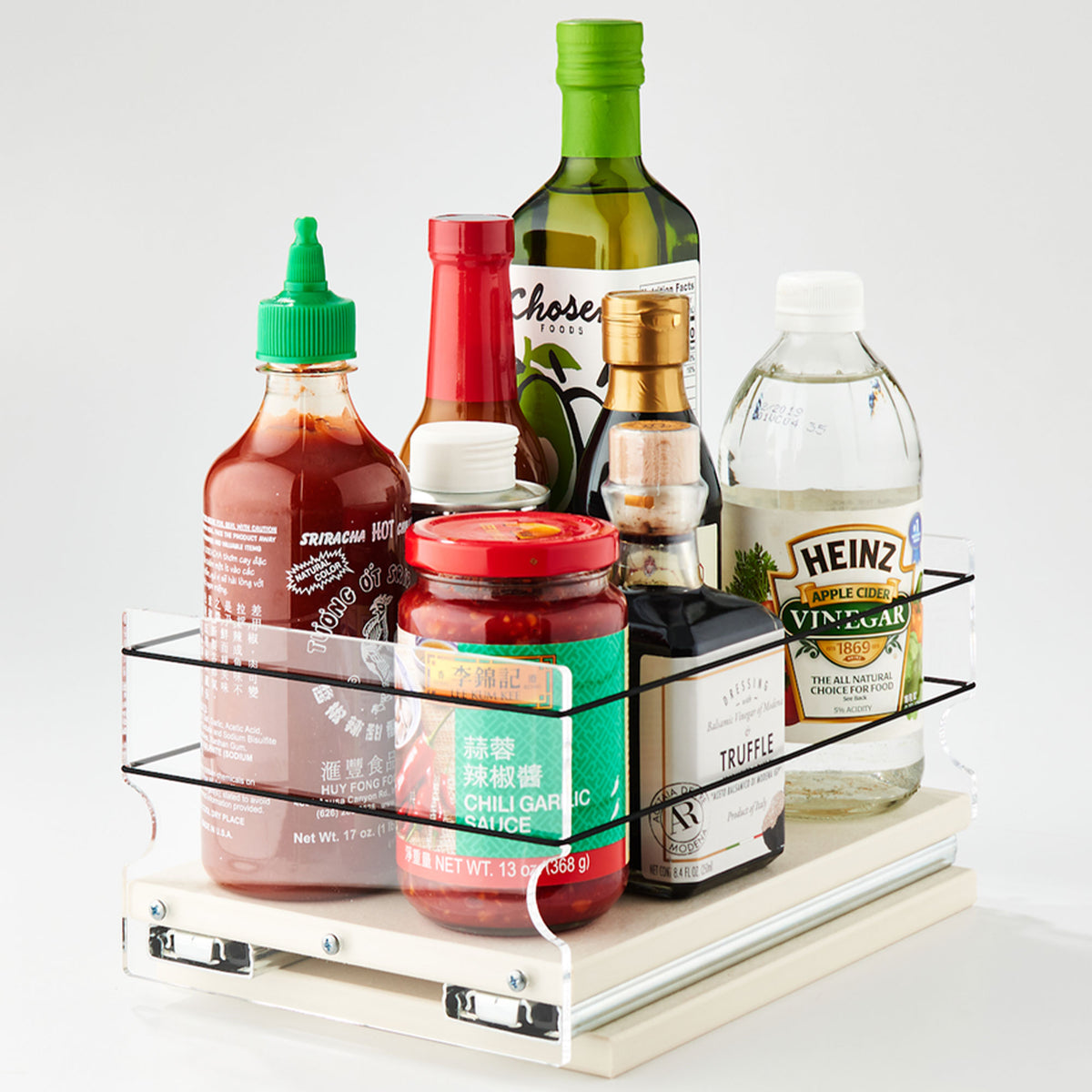 Vertical Spice 10.6" x 6.9" x 5" Cabinet/Pantry Spice Organizer Drawer, Cream - VMInnovations