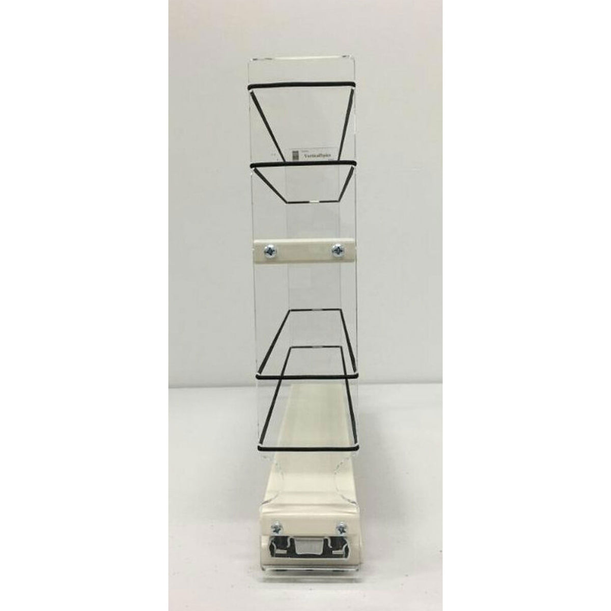 Vertical Spice 10.6" x 2.3" x 10.75" Cabinet Mount 2-Tier Spice Drawer, Cream