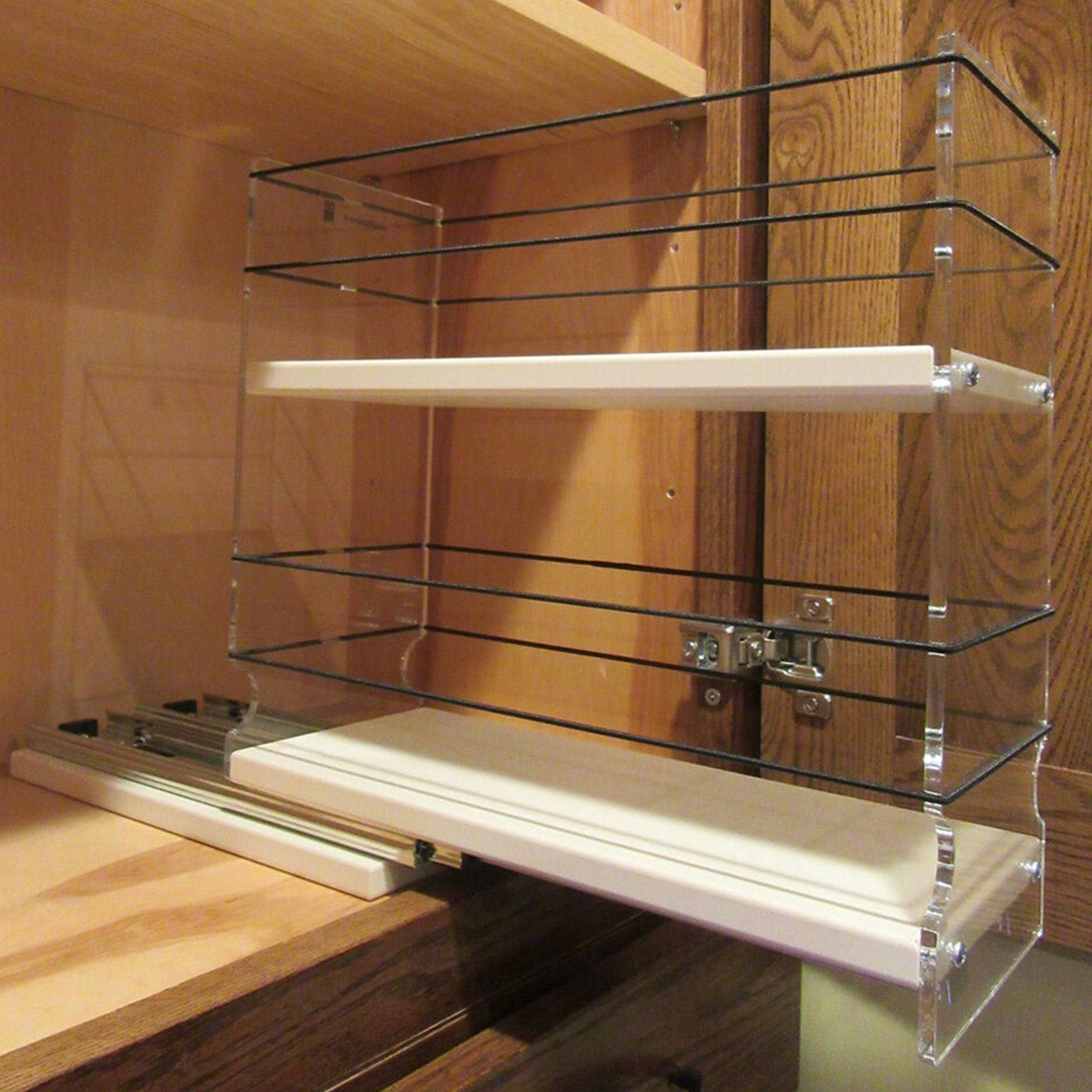 Vertical Spice Cabinet 2 Tier Sliding Storage Drawer Organizer (Open Box) - VMInnovations