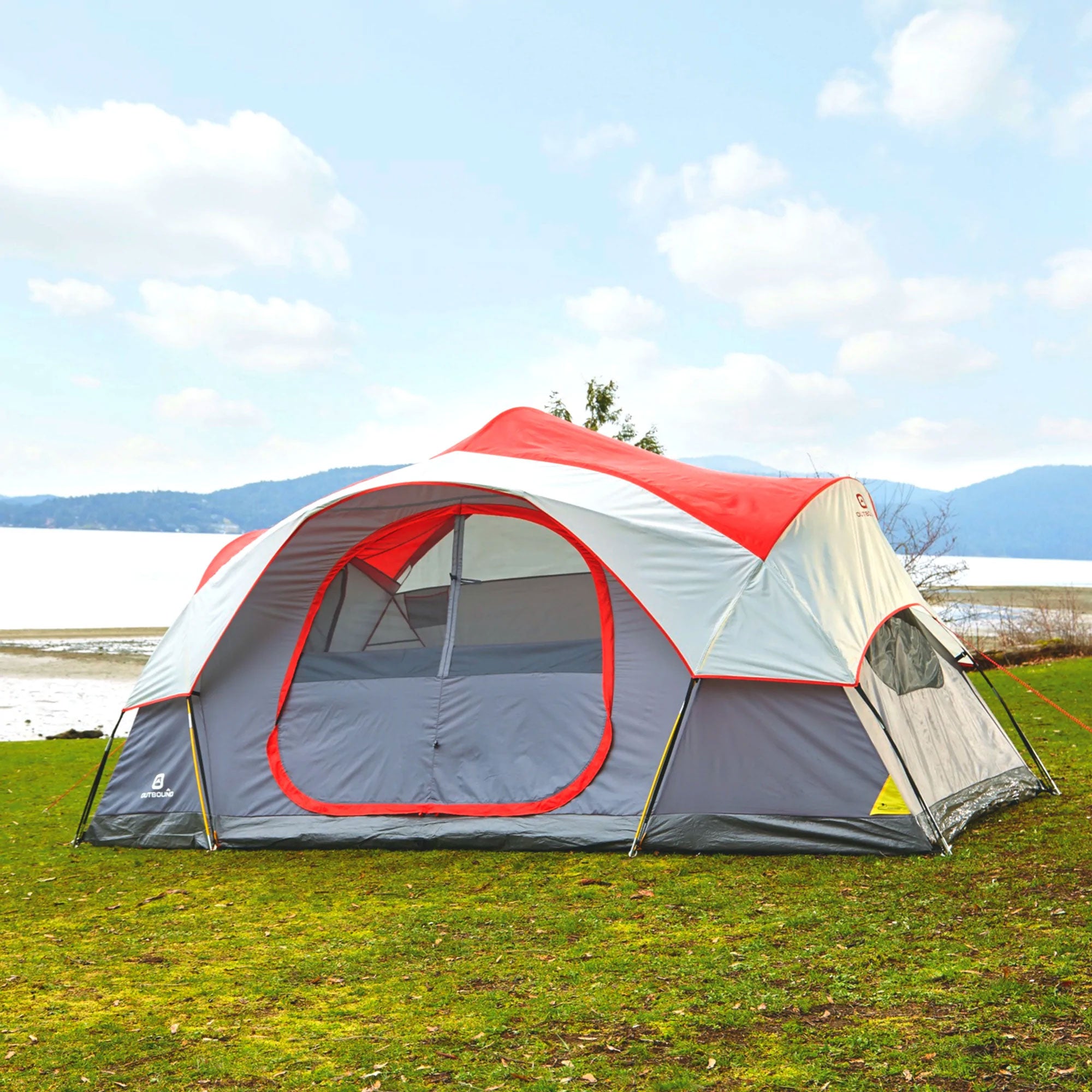Outbound 8 Person Easy Up Camping Dome Tent with Rainfly & Bag (Open Box) - VMInnovations