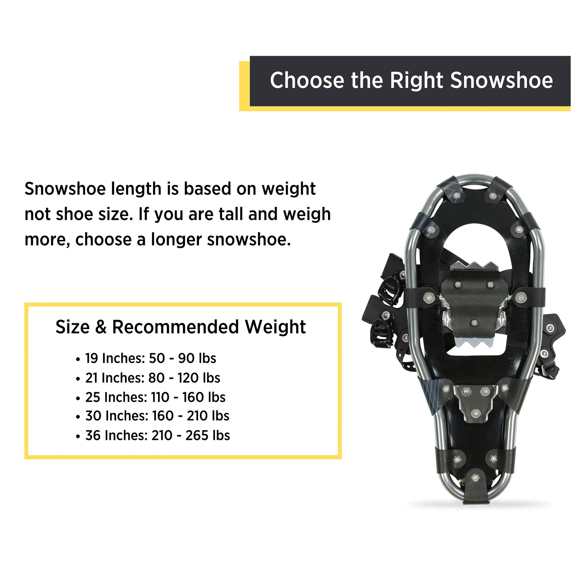 Outbound Lightweight 30 In Aluminum Snowshoes Kit with Poles & Carrying Tote Bag - VMInnovations