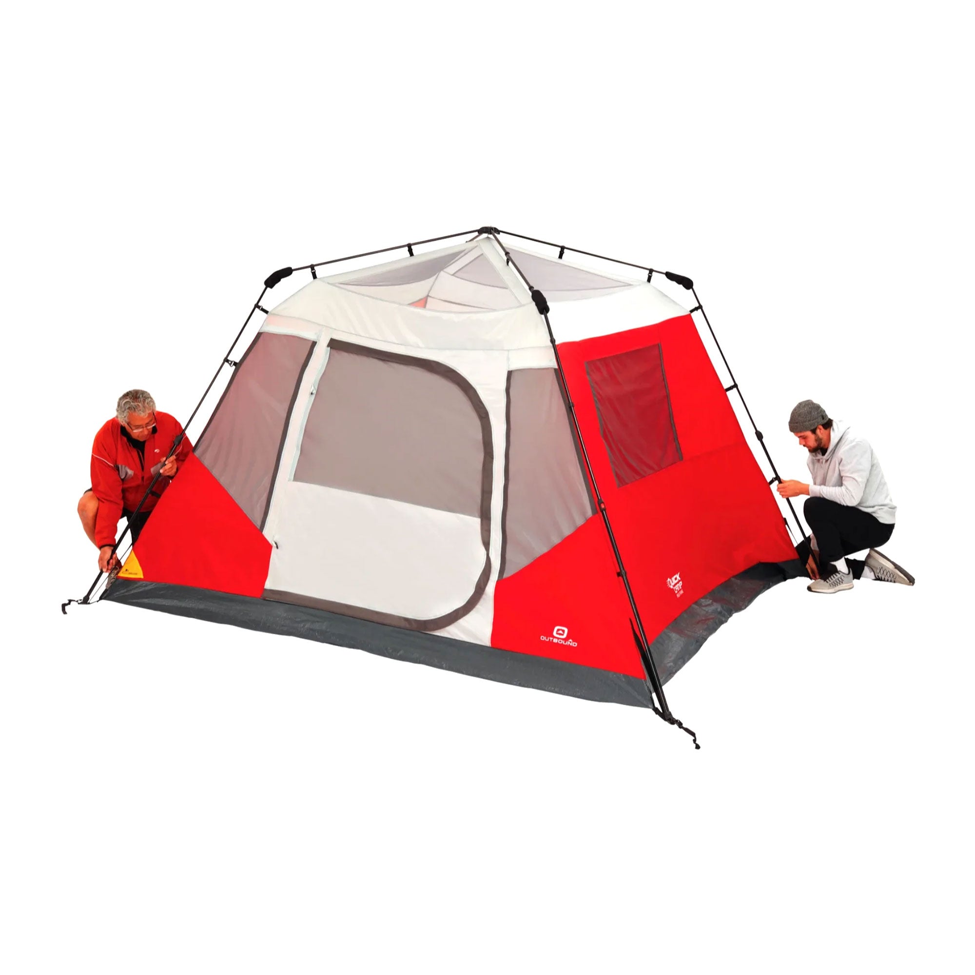 Outbound QuickCamp 6 Person Cabin Tent with Rainfly and Carry Bag (Open Box) - VMInnovations