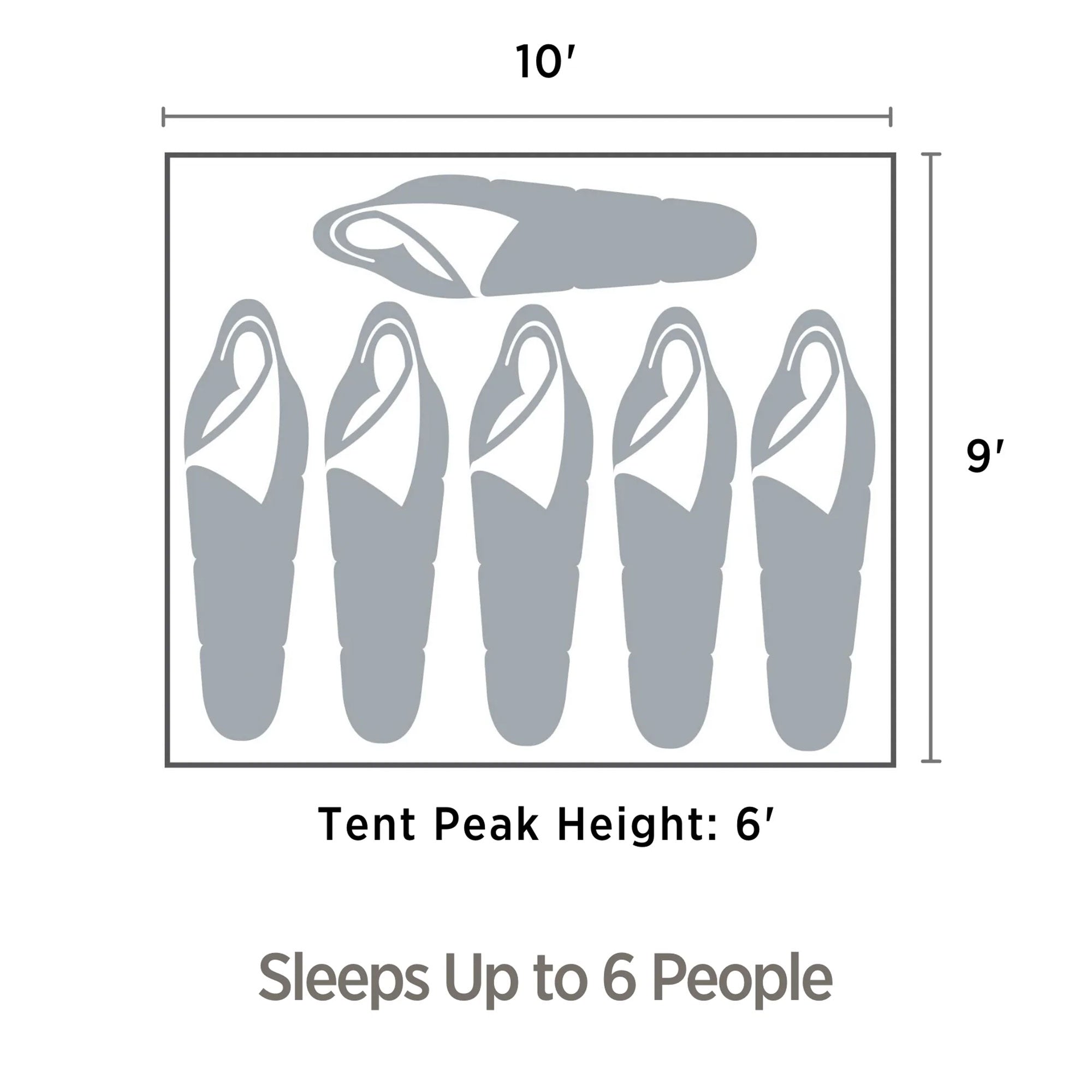 Outbound QuickCamp 6 Person Cabin Tent with Rainfly and Carry Bag (Open Box) - VMInnovations