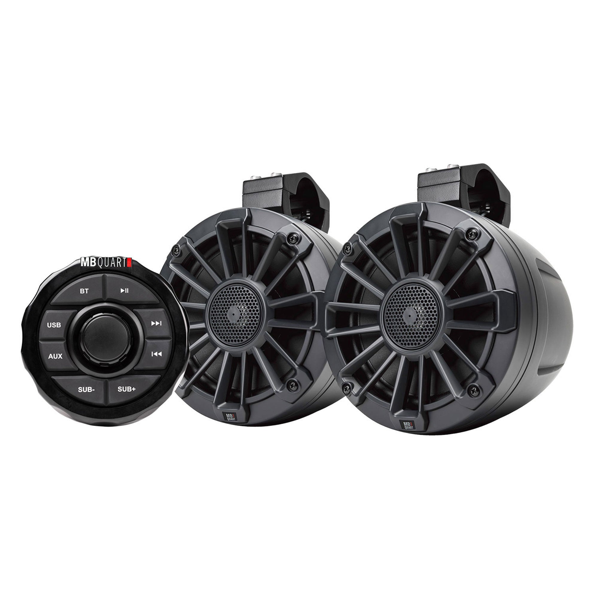 MB Quart UNI6.1R Rugged 160 Watt Universal UTV Tuned Audio Speaker System, Black