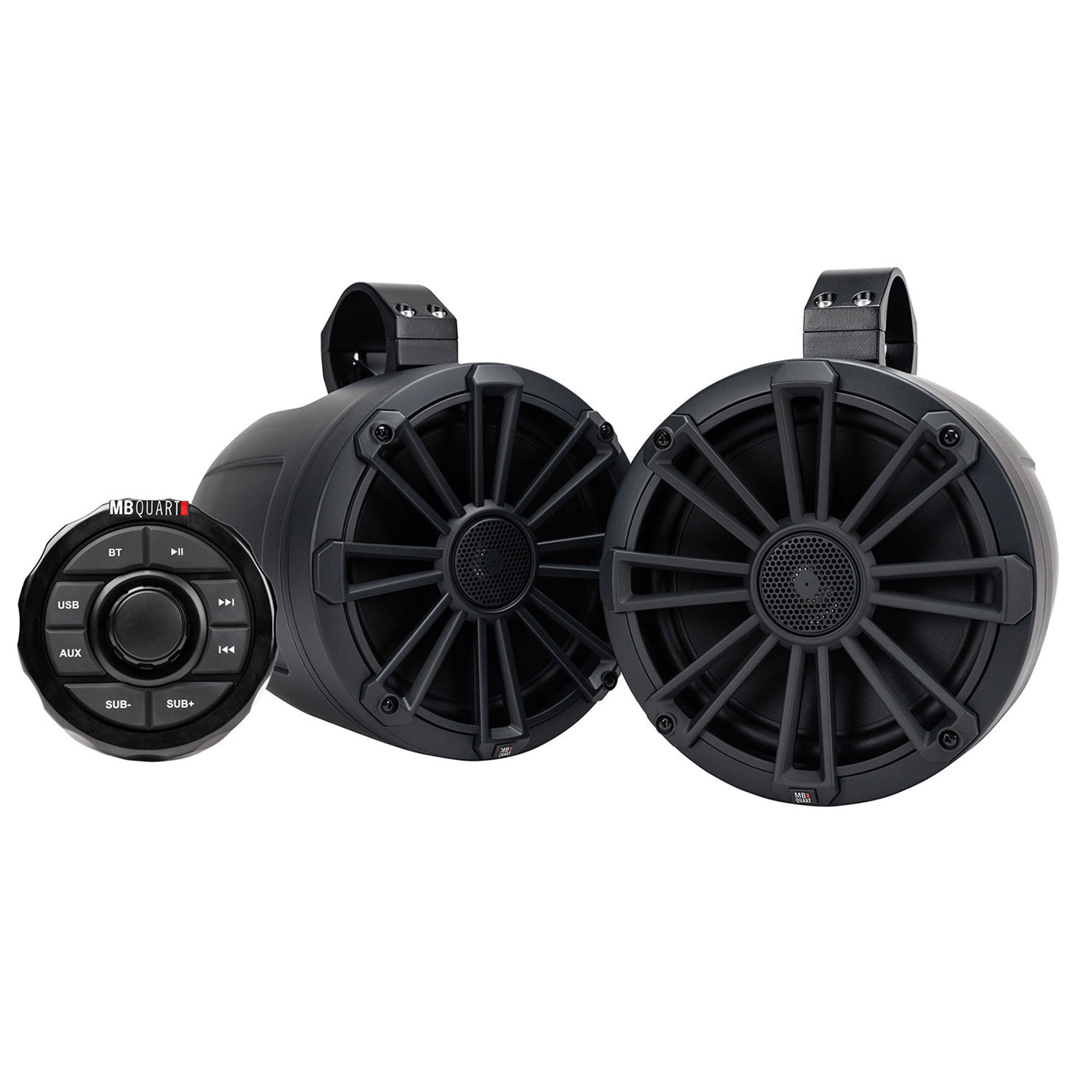 MB Quart UNI8.1R Rugged 160 Watt Universal UTV Tuned Audio Speaker System, Black