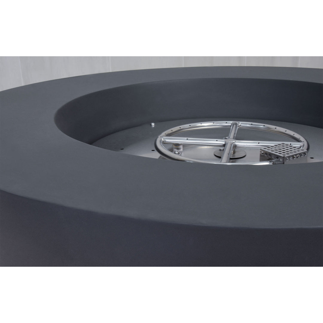 Elementi Natural Gas Concrete Lunar Bowl Fire Pit with Auto Ignition, Dark Grey - VMInnovations
