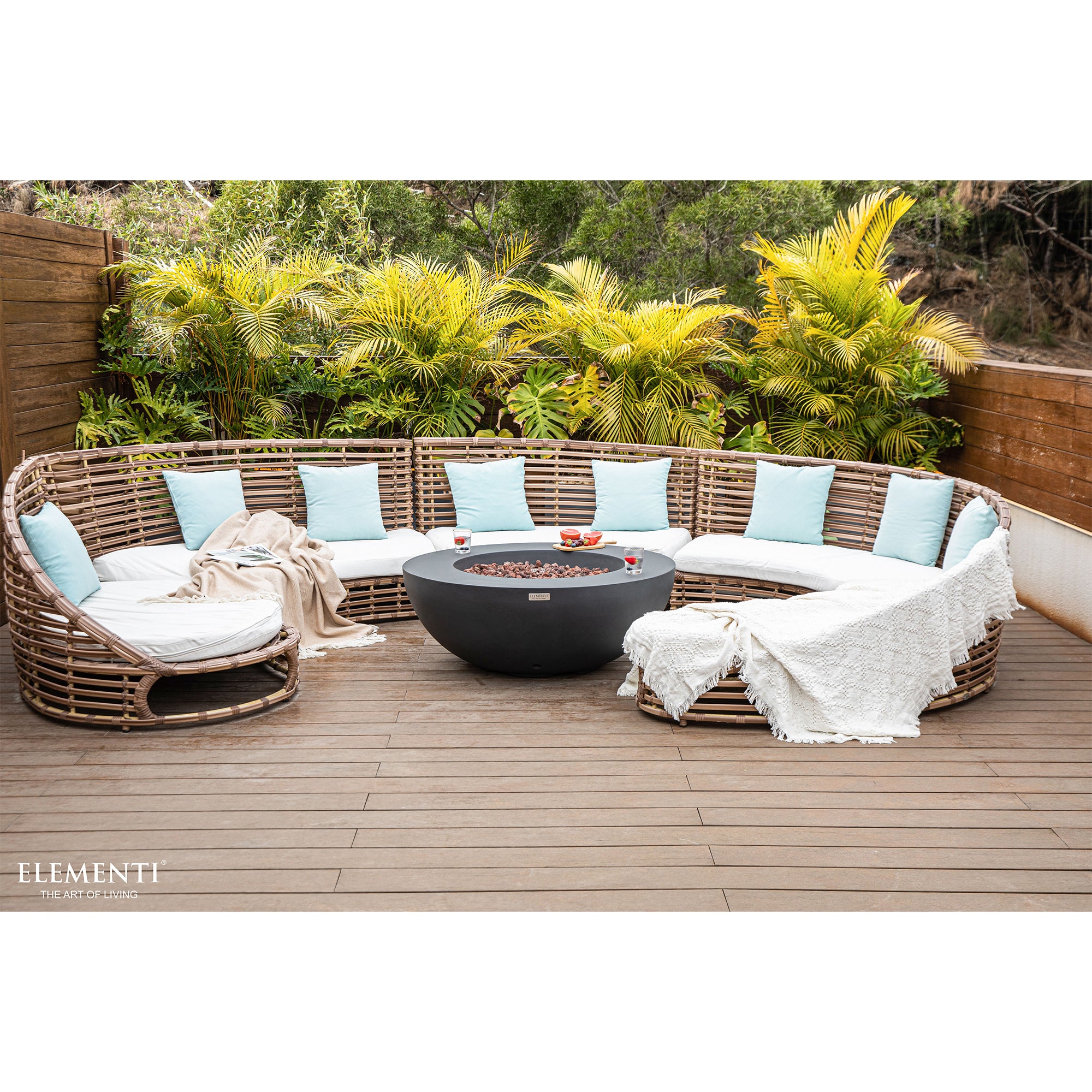 Elementi Liquified Petroleum Lunar Bowl Fire Pit w/ Auto Ignition & Clean Flame - VMInnovations