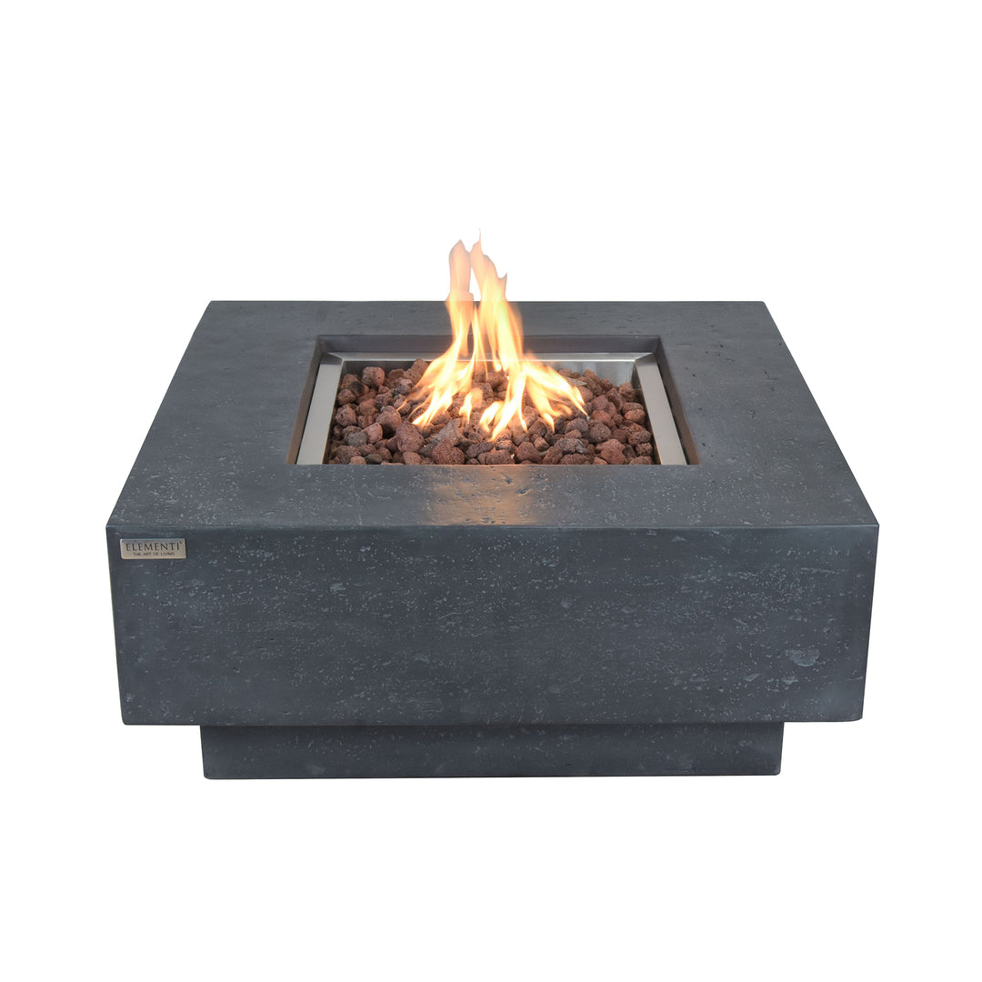 Elementi Manhattan 36" Concrete Outdoor 45,000 BTU Natural Gas Fire Pit Table - VMInnovations