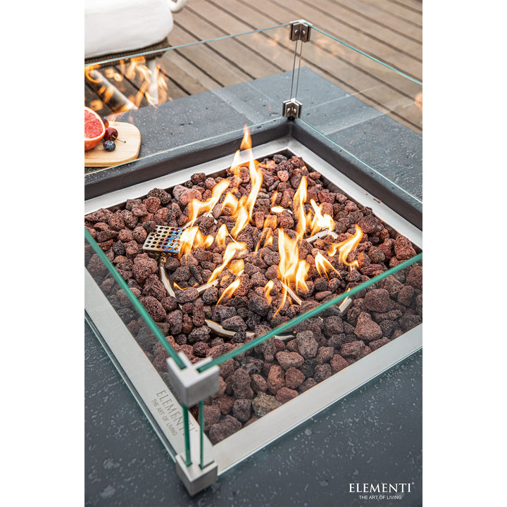 Elementi Manhattan 36" Concrete Outdoor 45,000 BTU Natural Gas Fire Pit Table - VMInnovations