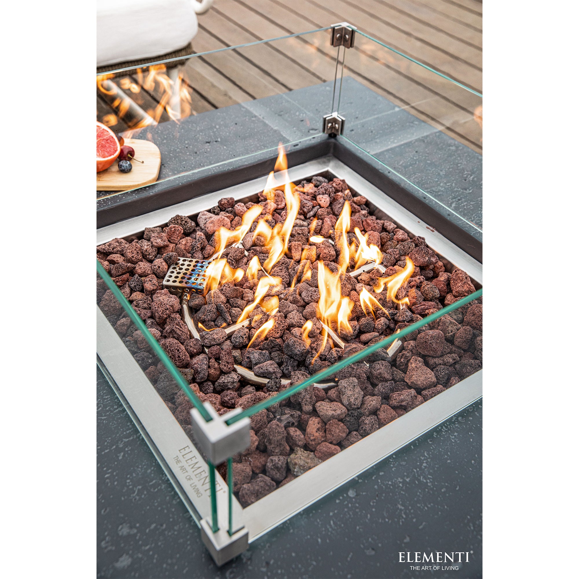 Elementi Manhattan 36" Concrete Outdoor 45,000 BTU Liquid Propane Fire Pit Table