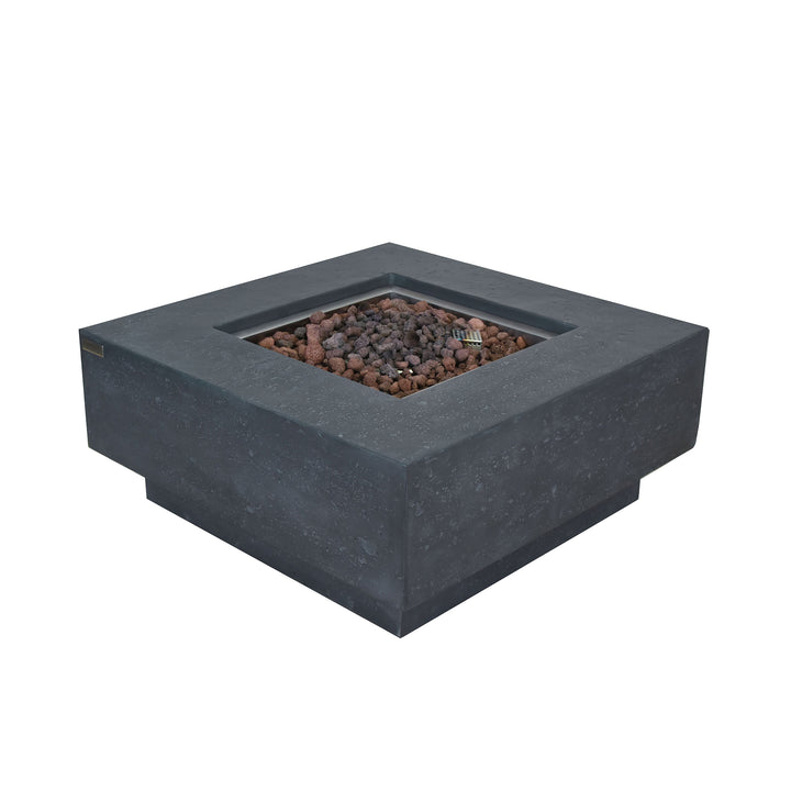 Elementi Manhattan 36" Concrete Outdoor 45,000 BTU Natural Gas Fire Pit Table - VMInnovations
