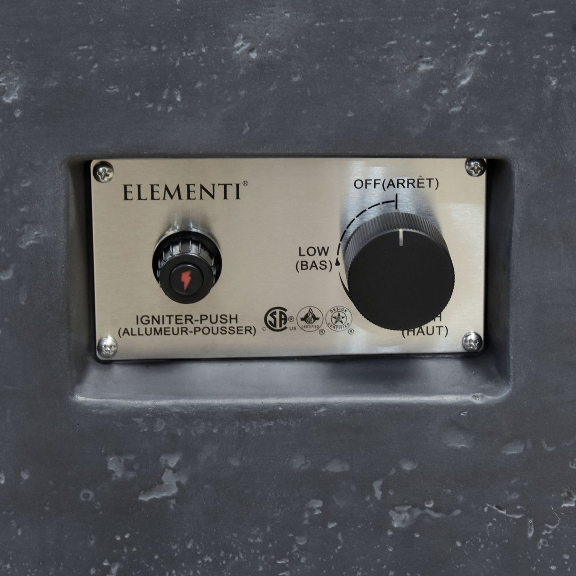 Elementi Manhattan 36" Concrete Outdoor 45,000 BTU Liquid Propane Fire Pit Table