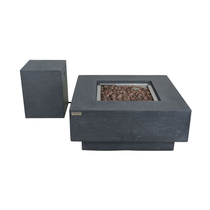 Elementi Manhattan 36" Concrete Outdoor 45,000 BTU Natural Gas Fire Pit Table - VMInnovations