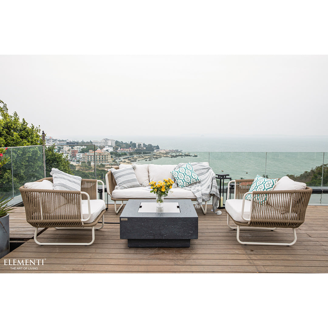 Elementi Manhattan 36" Concrete Outdoor 45,000 BTU Natural Gas Fire Pit Table - VMInnovations