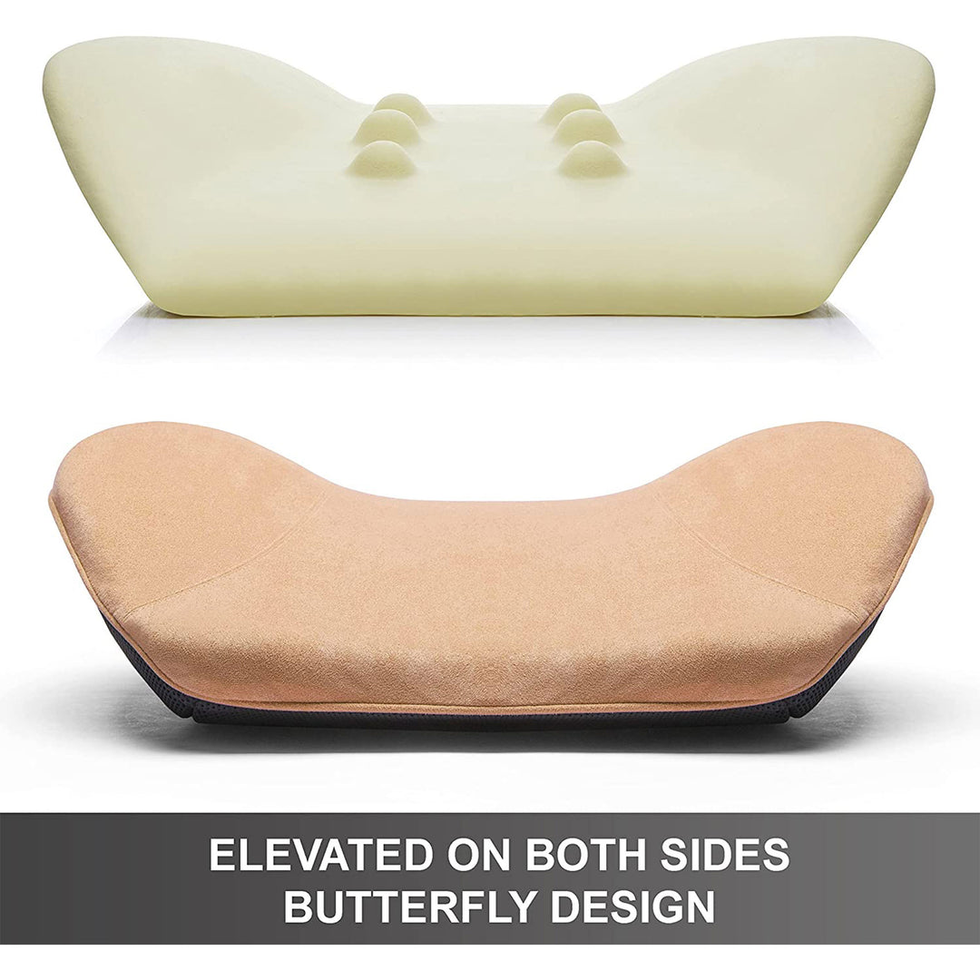 WENNEBIRD Model Q Lumbar Memory Foam Support Pillow to Improve Posture, Beige - VMInnovations