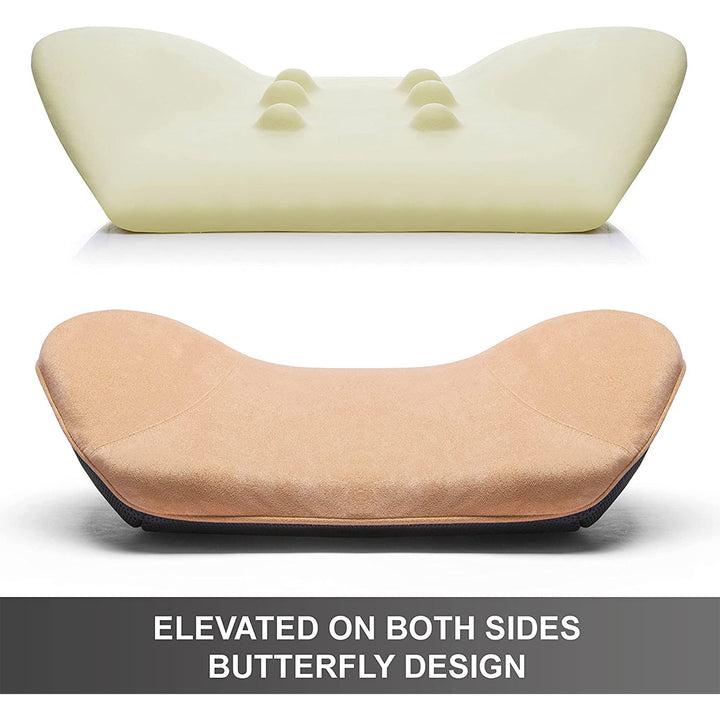 WENNEBIRD Model Q Lumbar Memory Foam Support Pillow to Improve Posture, Beige - VMInnovations