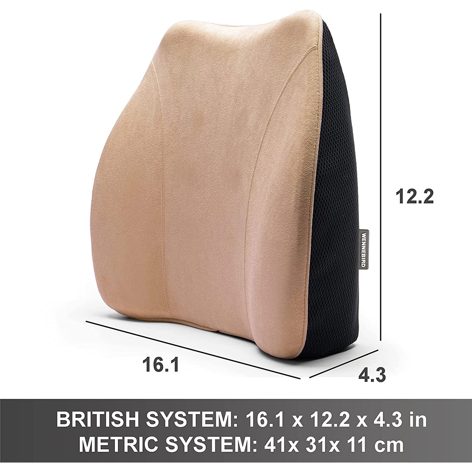 WENNEBIRD Model Q Lumbar Memory Foam Support Pillow to Improve Posture(Open Box) - VMInnovations