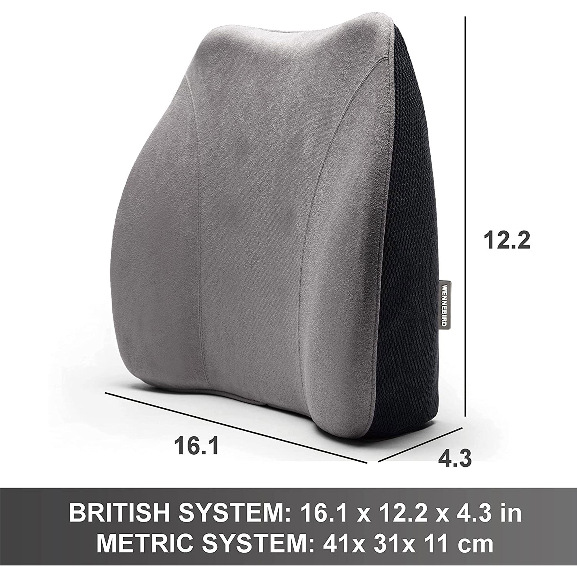 WENNEBIRD Model Q Lumbar Memory Foam Support Pillow to Improve Posture(Open Box) - VMInnovations