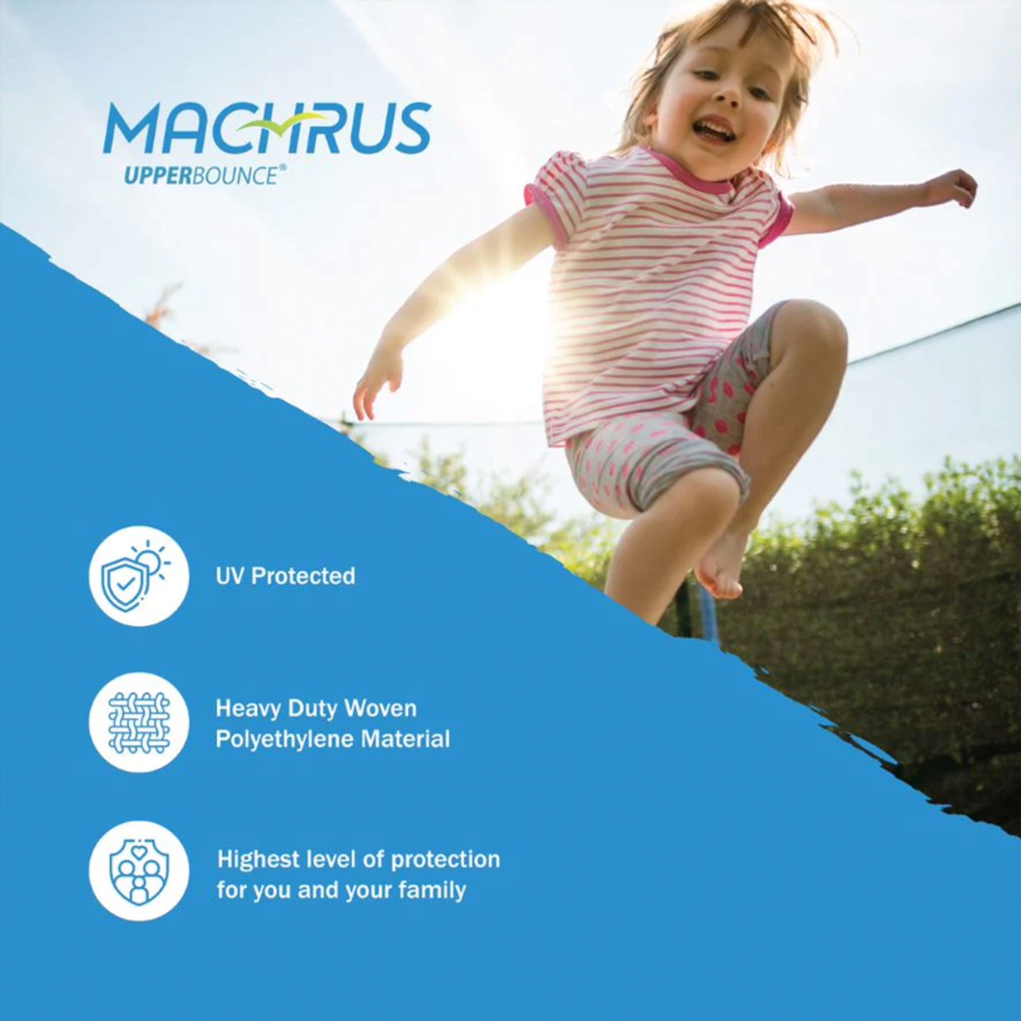 Machrus Upper Bounce Replacement Safety Net for 12 Foot Trampolines (Open Box) - VMInnovations
