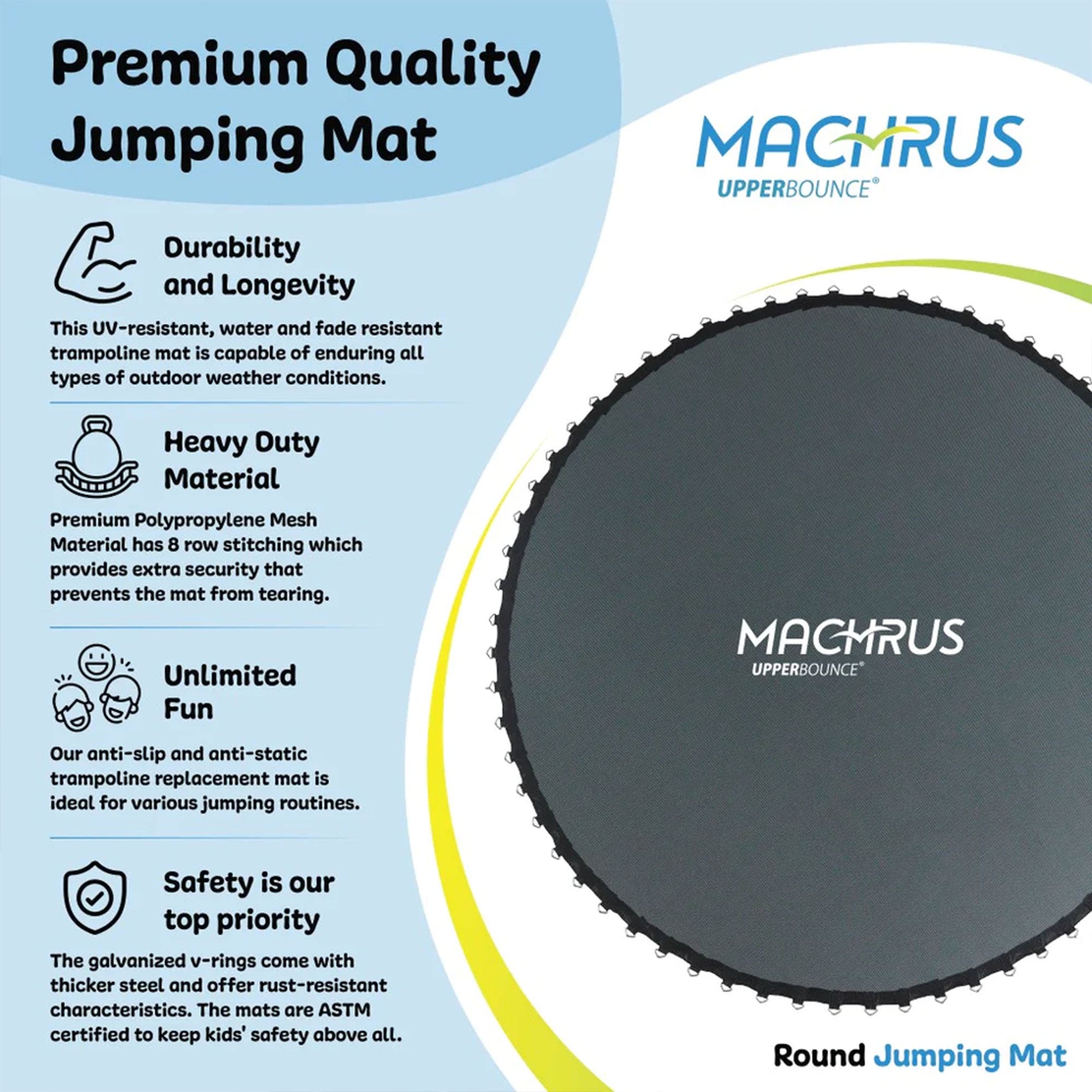 Upper Bounce UBMAT-14-88-7 Trampoline Replacement Mat for 14 Foot Round Frames - VMInnovations