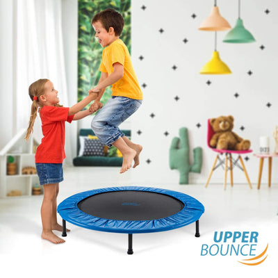 Upper Bounce 48-In Round Foldable Rebounder Fitness Trampoline w/ Adjustable Bar