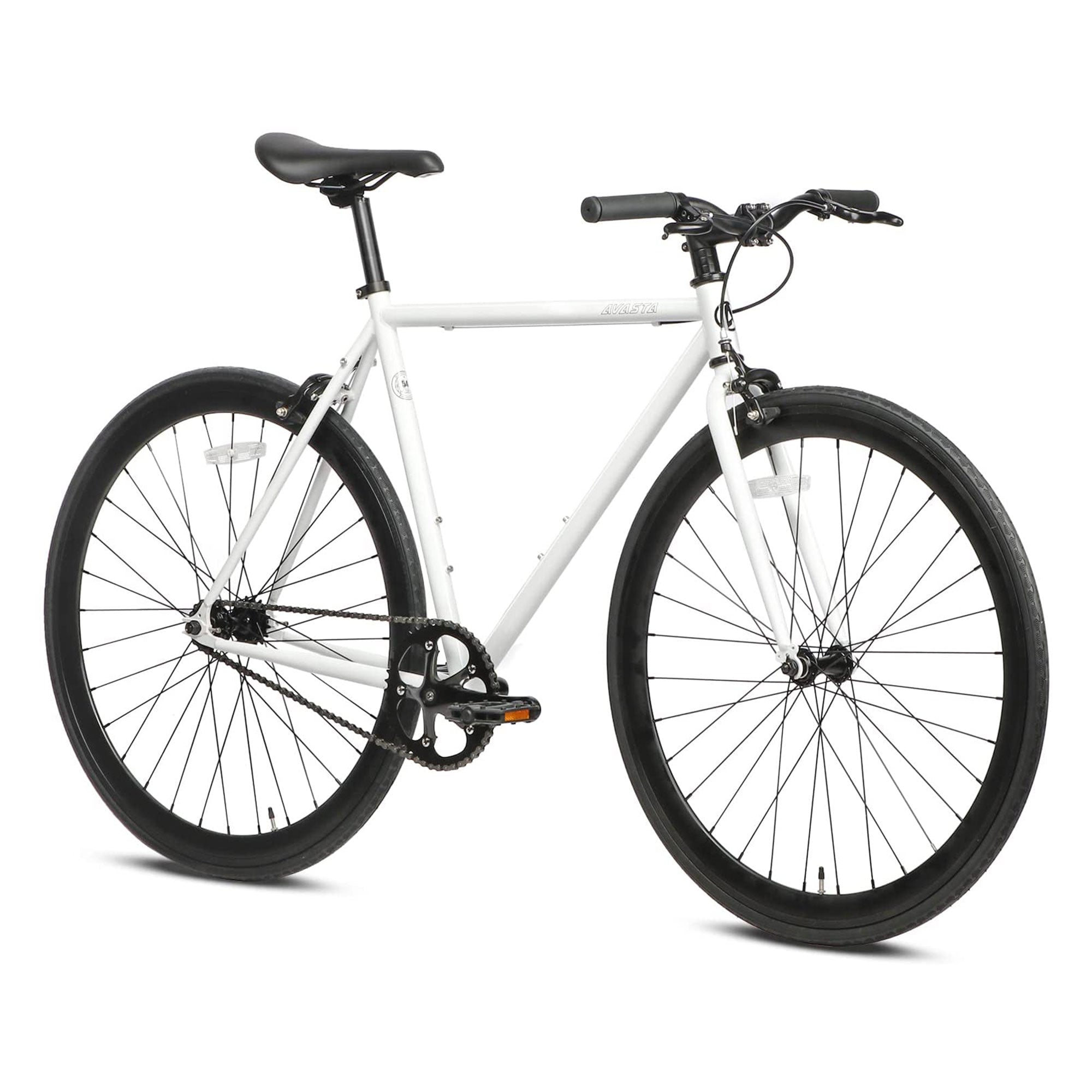 AVASTA 700C 54 In Single Speed Loop Fixed Gear Urban Fixie Bike, White (Used) - VMInnovations