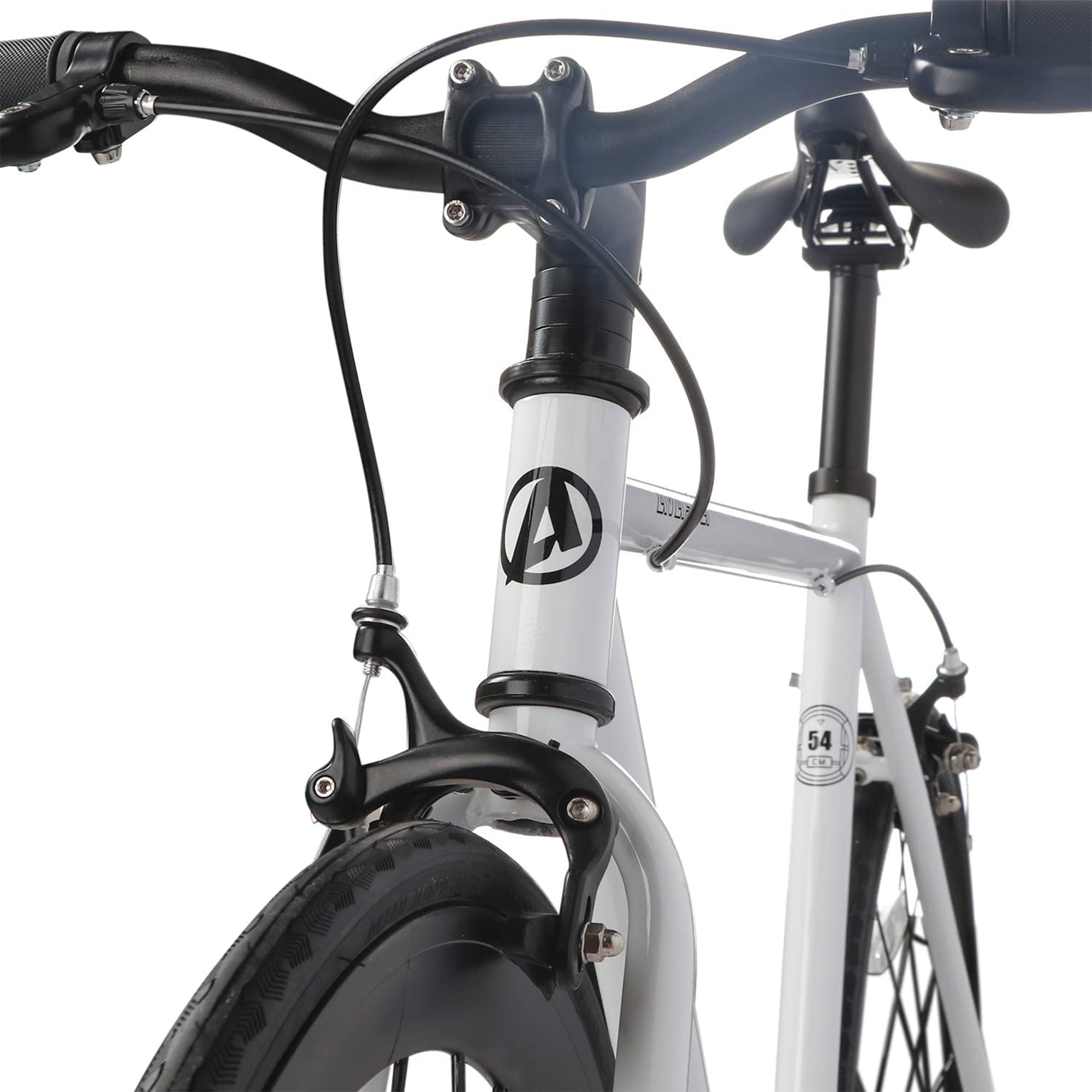 AVASTA 700C 54 In Single Speed Loop Fixed Gear Urban Fixie Bike, White (Used) - VMInnovations