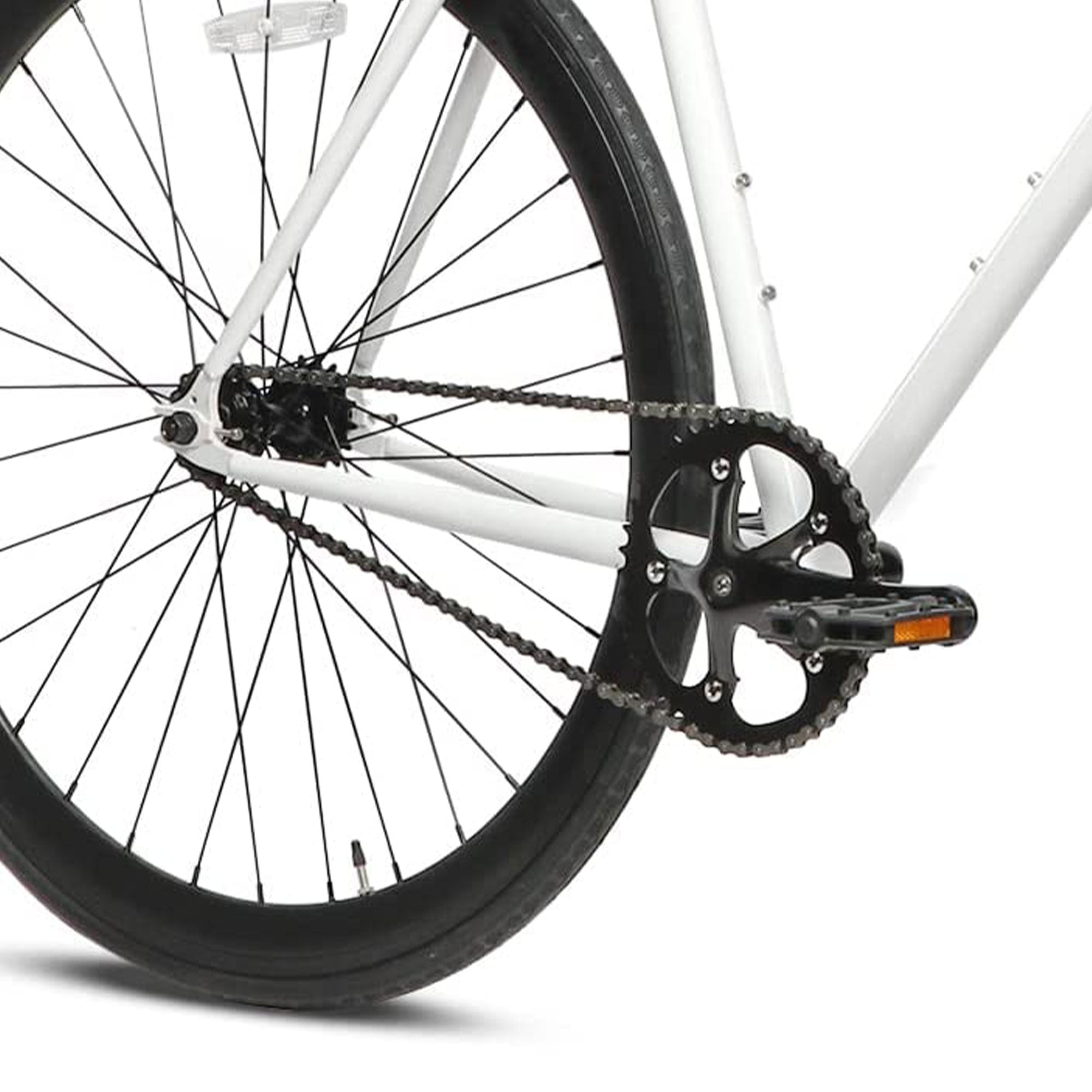 AVASTA 700C 54 In Single Speed Loop Fixed Gear Urban Fixie Bike, White (Used) - VMInnovations
