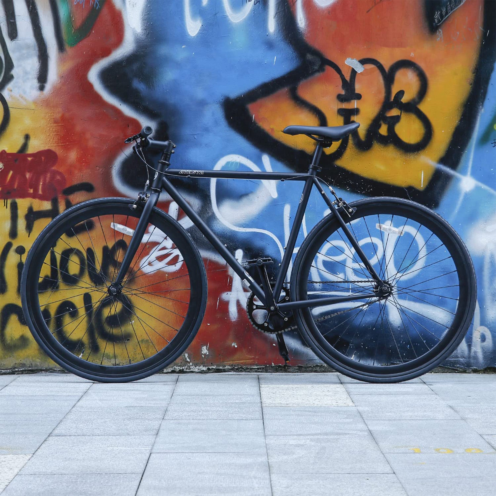 AVASTA 700C 47 In Single Speed Loop Fixed Gear Commuter Fixie Bike, Black (Used) - VMInnovations