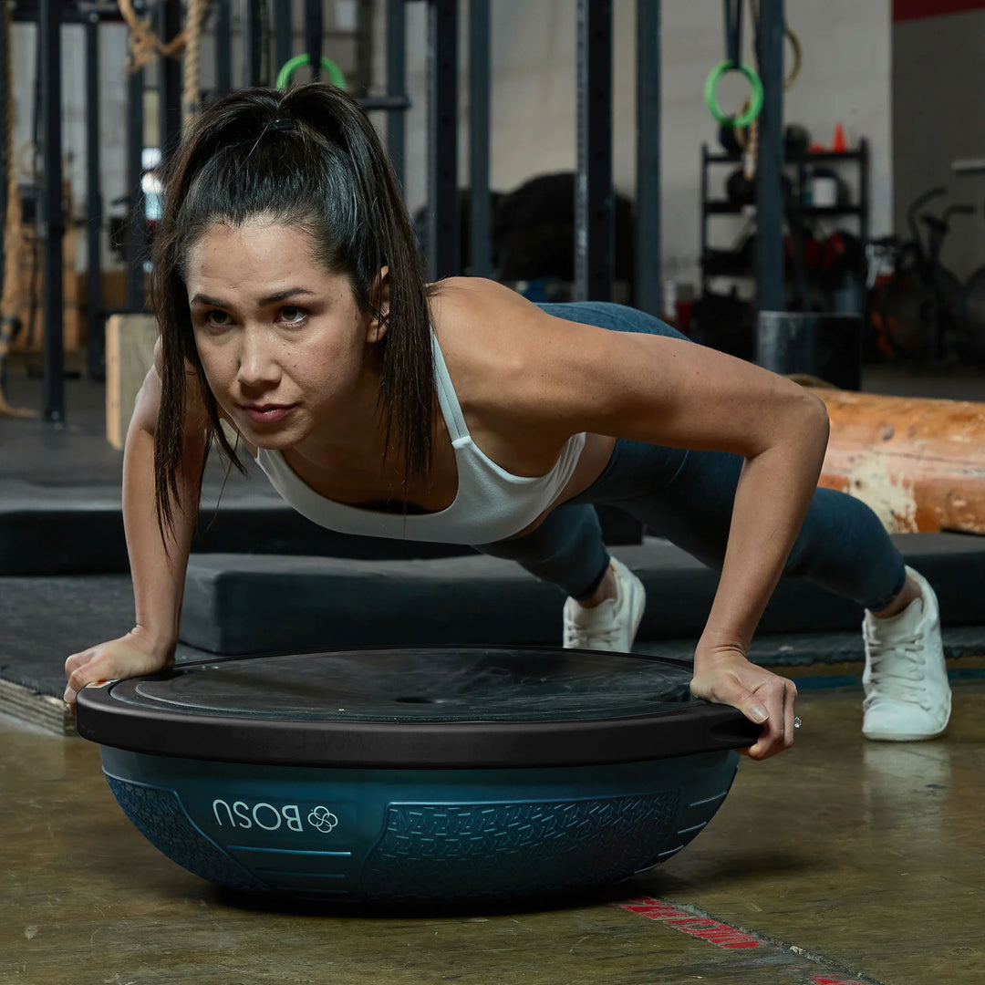 Bosu Home Balance Trainer for Strength, Flexibility, and Cardio Workouts, Blue - VMInnovations