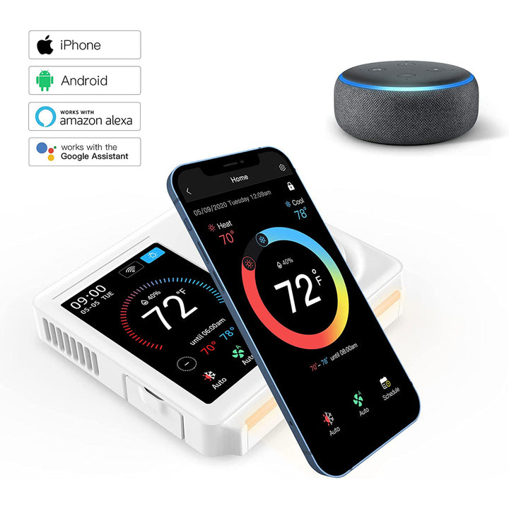 Vine Wi Fi 7 Day and 8 Period Programmable Smart Home Thermostat, 5th Gen - VMInnovations