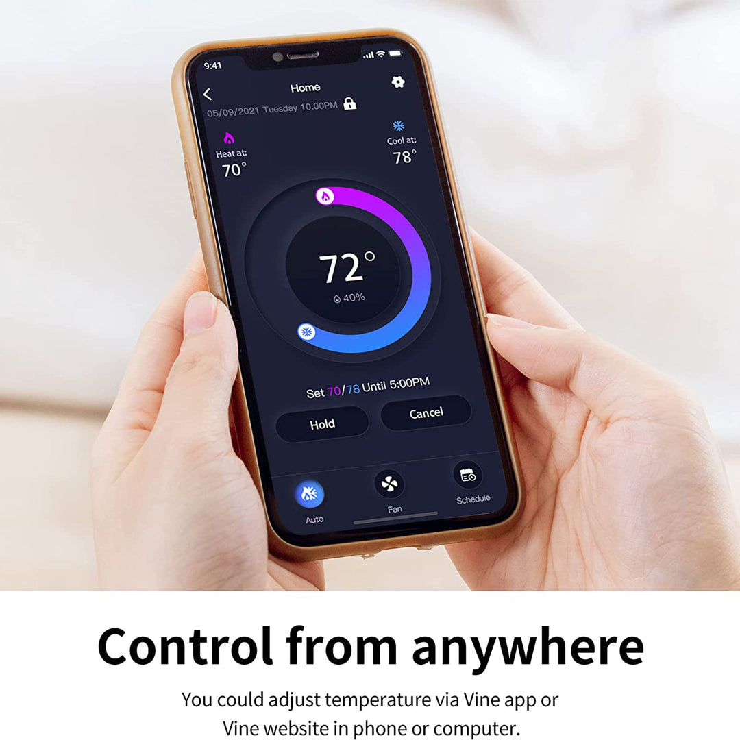 Vine Wi Fi 7 Day and 8 Period Programmable Smart Home Thermostat, 6th Gen - VMInnovations