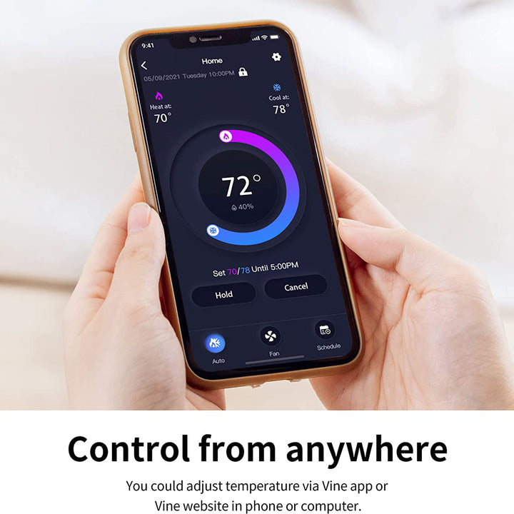 Vine Wi Fi 7 Day and 8 Period Programmable Smart Home Thermostat, 6th Gen - VMInnovations