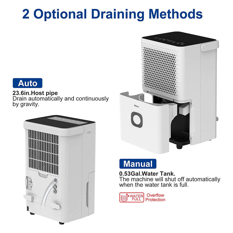 Shinco Dehumidifier w/ Lightweight Design & Quiet Operation for 1500 Sq Ft Space