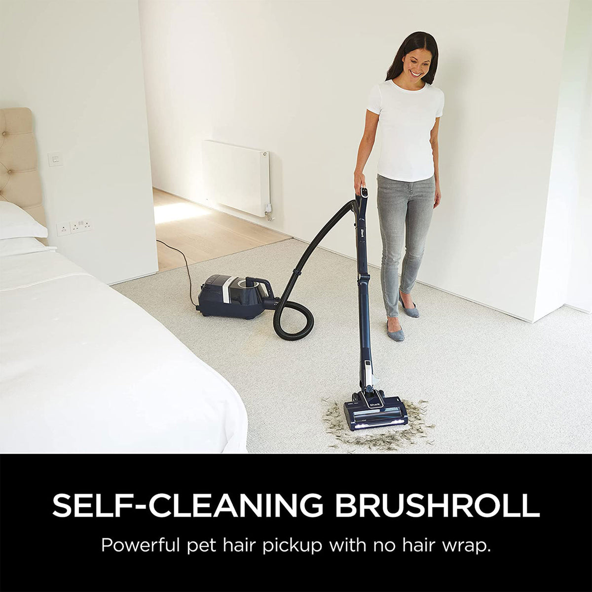 Shark CZ351 Canister Bagless Corded Vacuum w/Self-Cleaning Brushroll & PowerFins