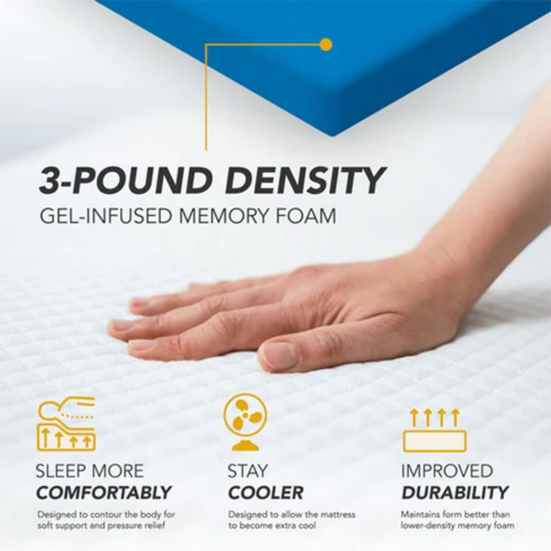 DynastyMattress 14.5” Inch CoolBreeze Plush Medium Soft Gel Memory Foam Mattress Bed, Size Twin USA Made