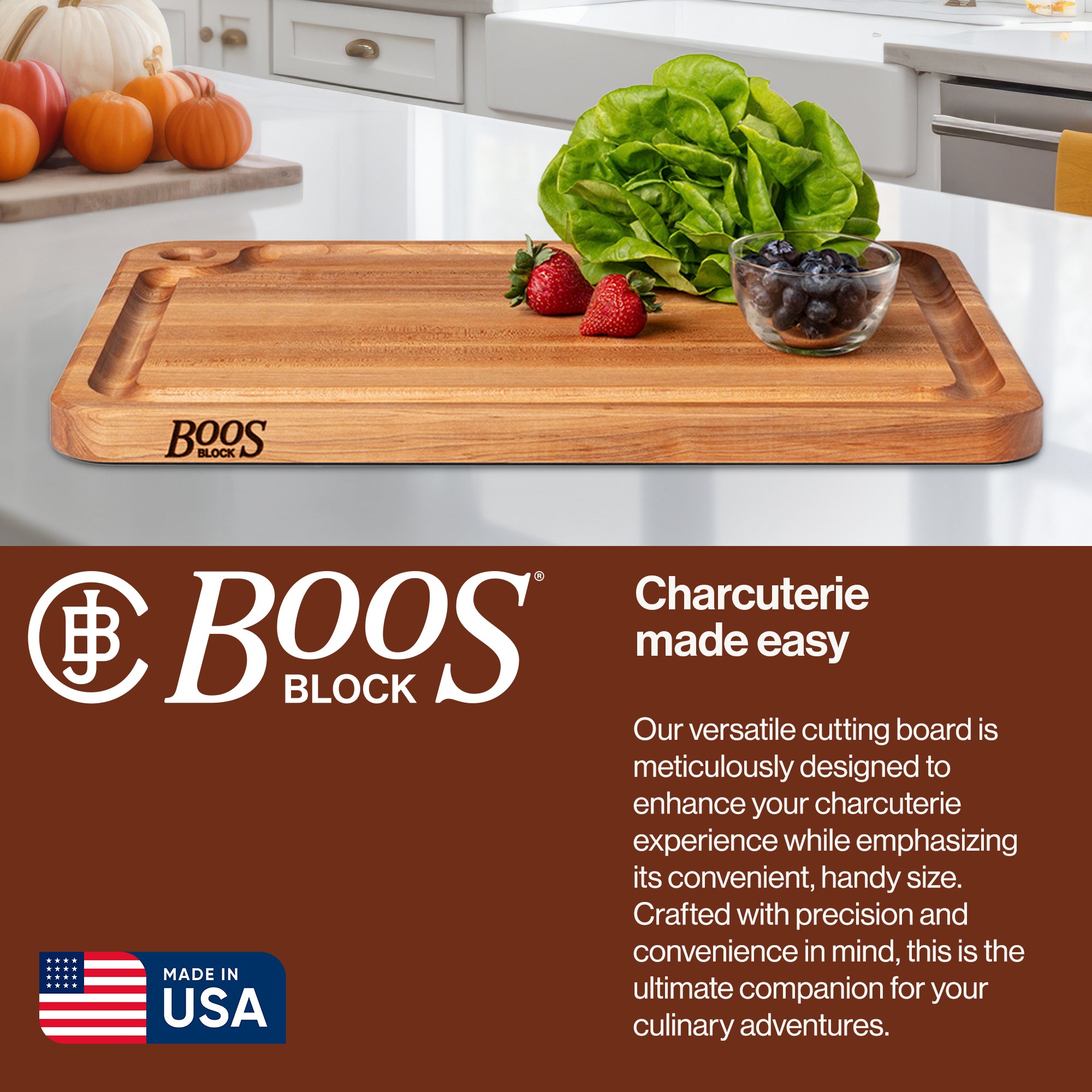 John Boos Prestige Wood Edge Grain Cutting Board w/ Juice Groove (Open Box)
