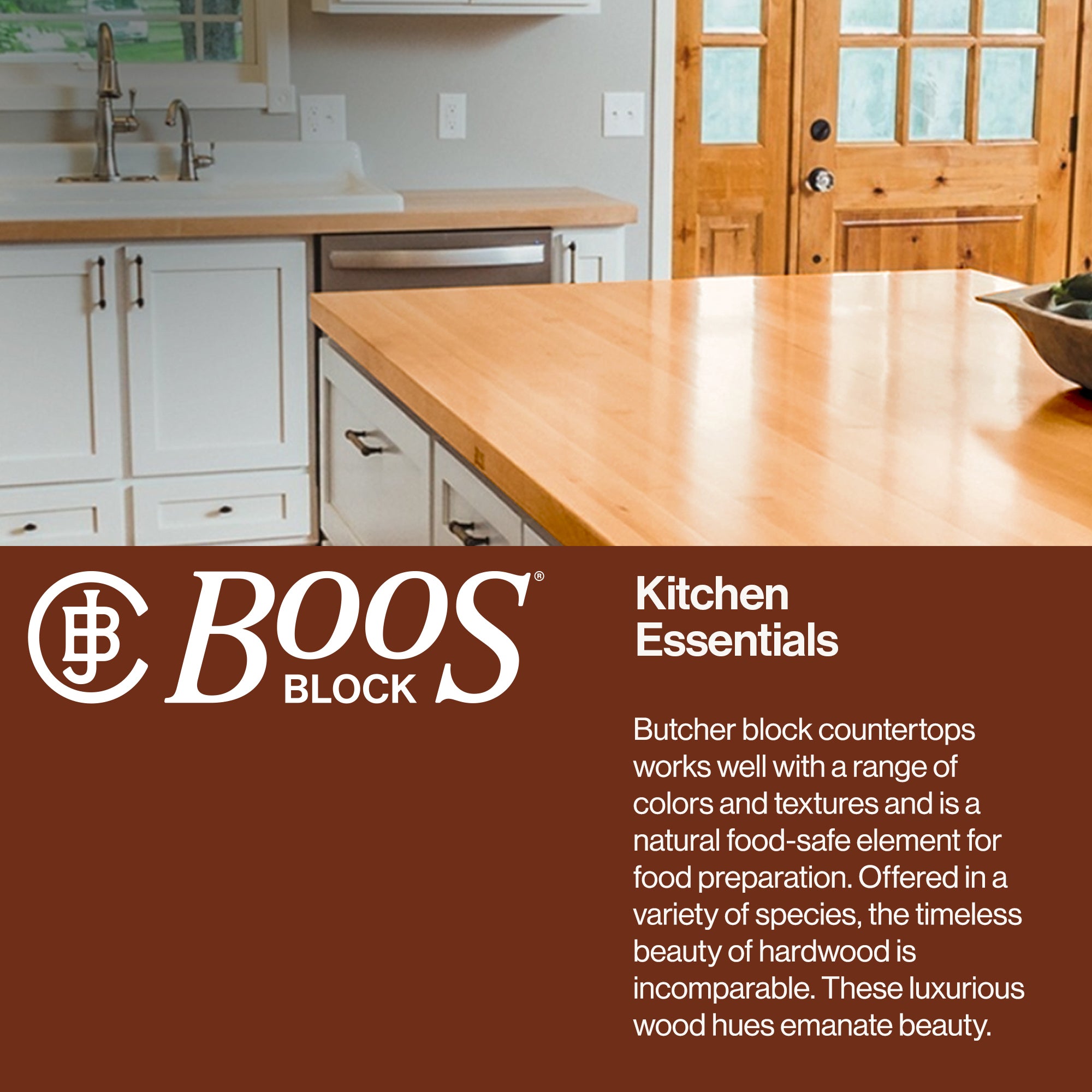 John Boos Butcher Block Kitchen Countertop, 24" x 25" x 1 1/2", Cherry(Open Box)