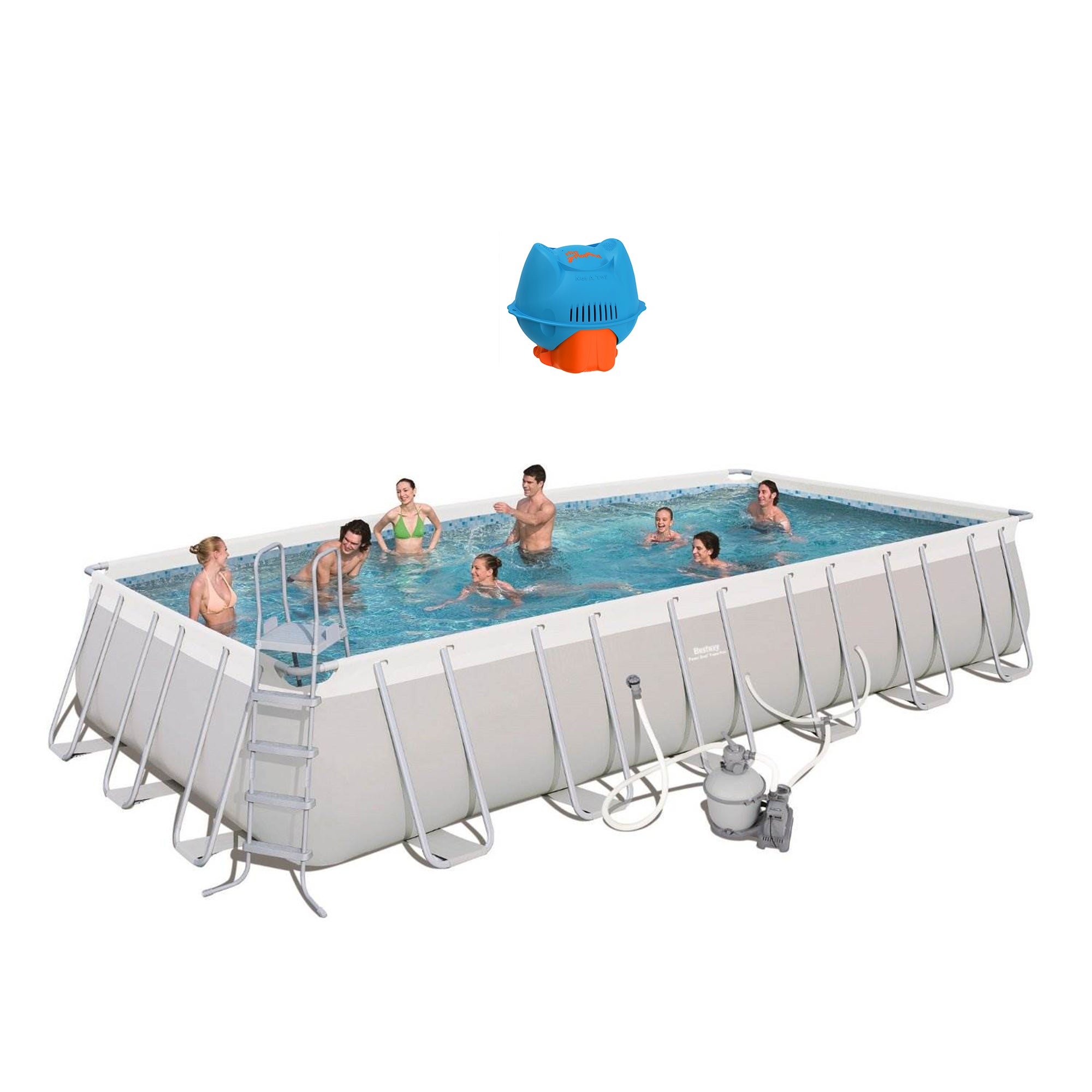 Bestway 24' x 12' x 52" Above Ground Pool Set & Hey! Cool Pool Flip Plop Float