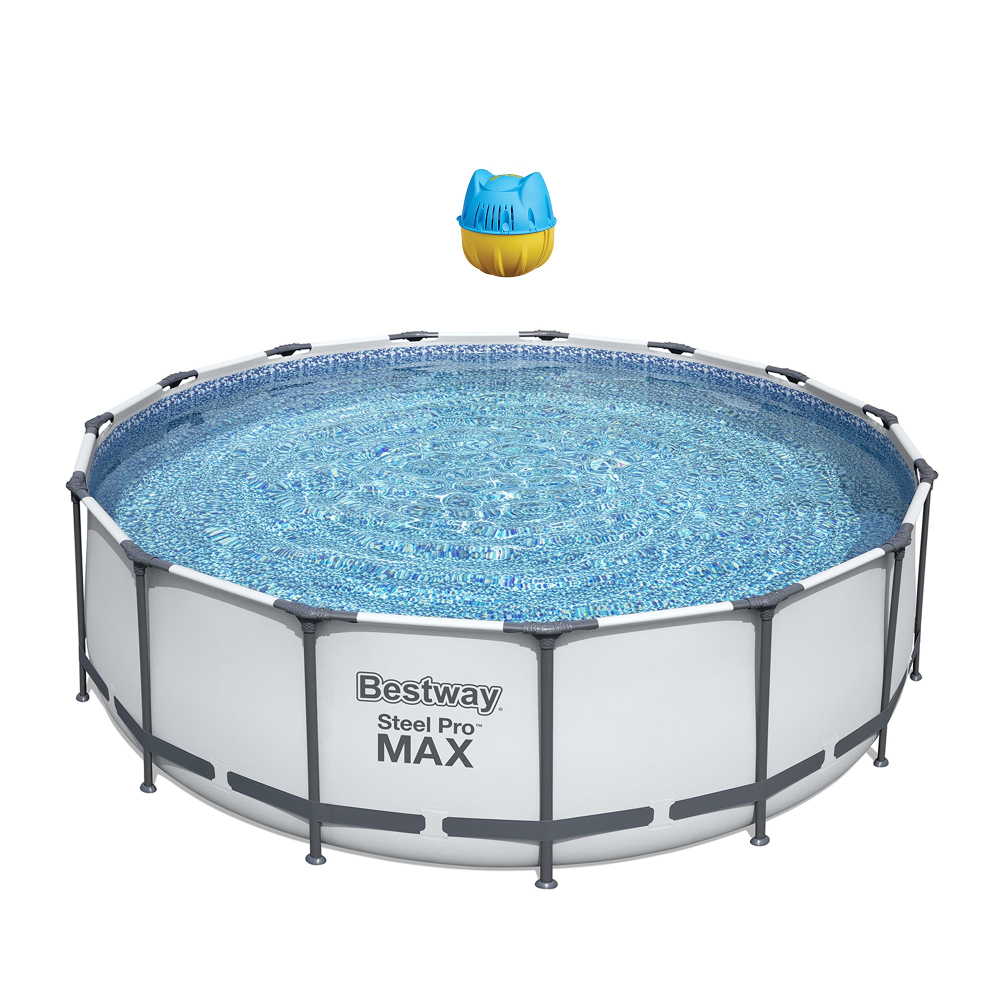 Bestway 15' x 48" Round Frame Above Ground Pool & Hey! Cool Pool Flip Plop Float - VMInnovations