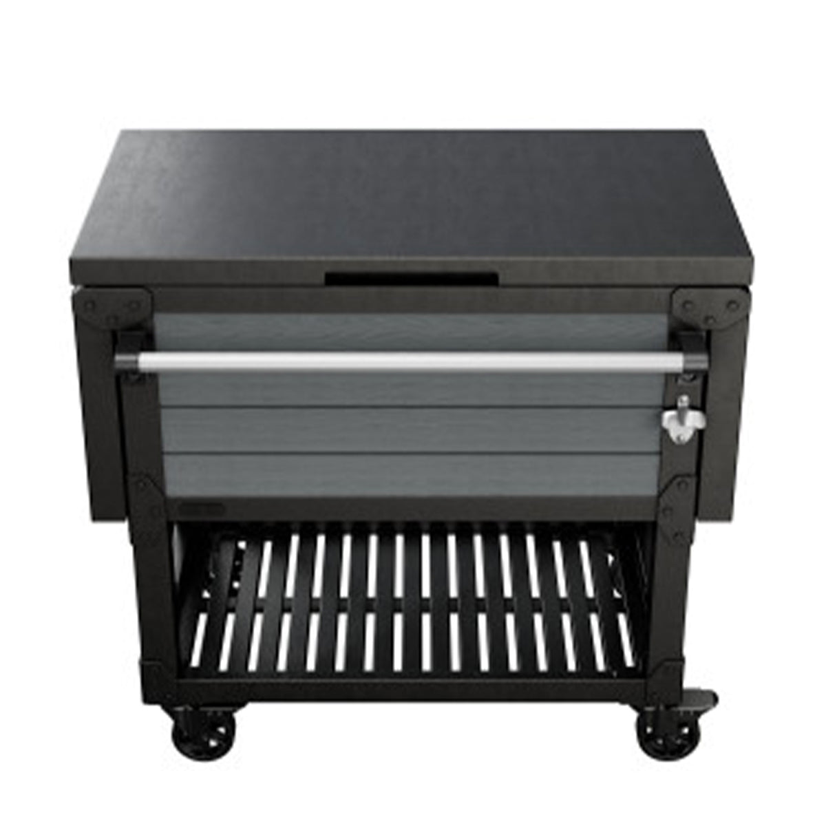Keter Outdoor Patio Cooler Ice Chest Insulated Beverage Bar Cart, Gray(Open Box)