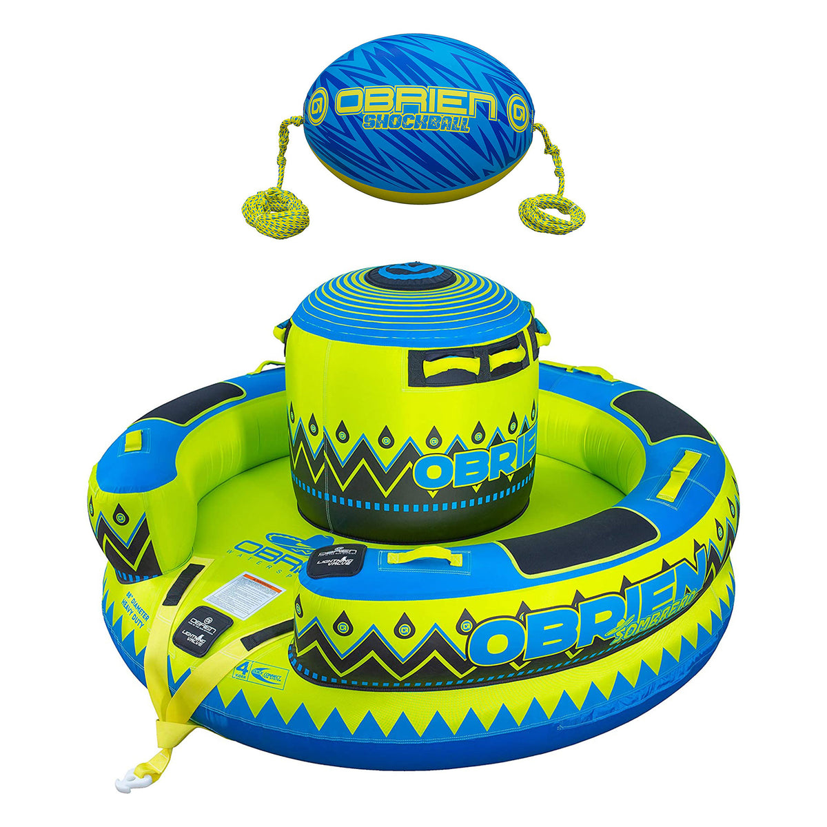 O'Brien Oval Shock Ball Towable Rope Float and Sombrero Inflatable Boating Float - VMInnovations