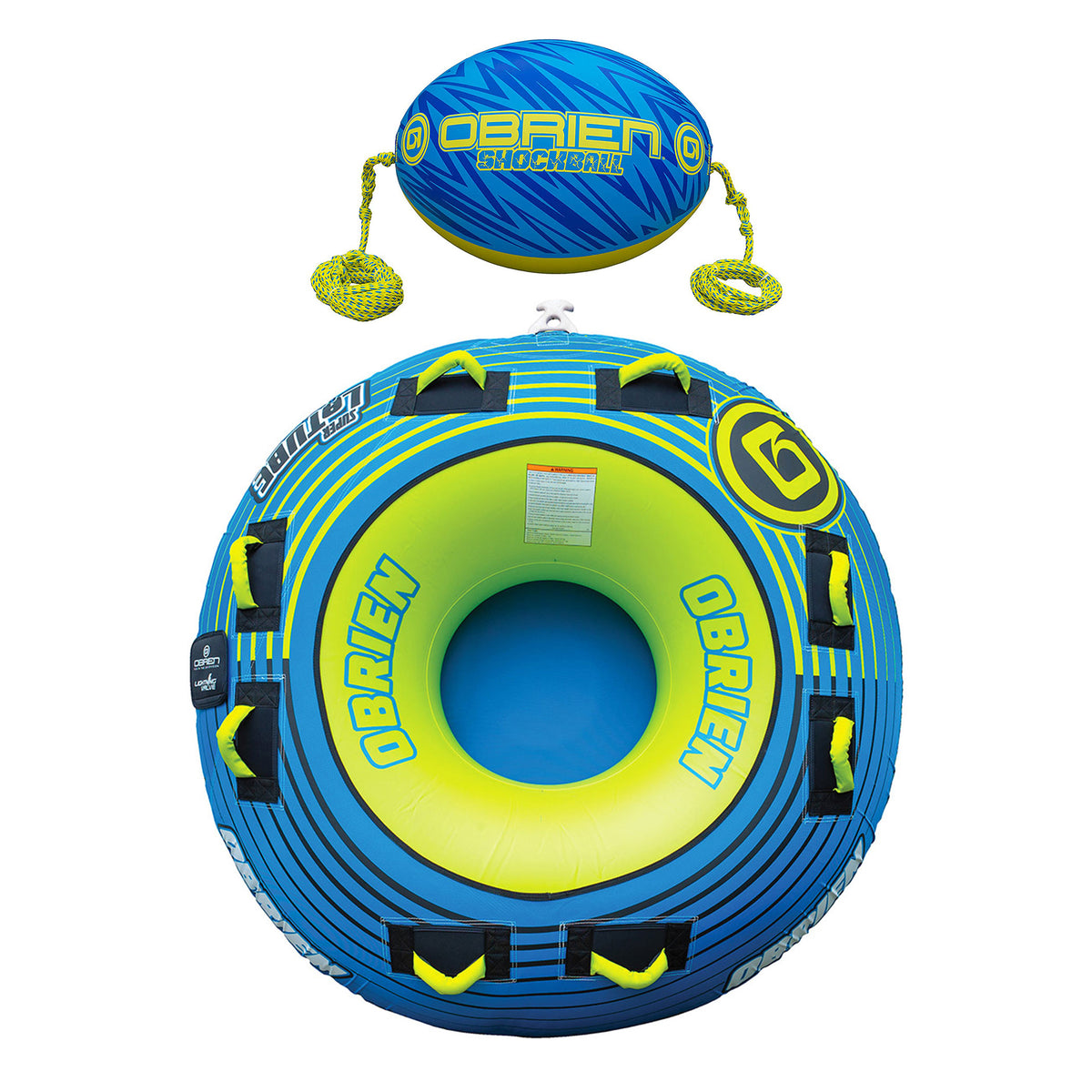 O'Brien Super Le Tube 70In Towable Inner Tube w/ Oval Shock Ball & Rope Float