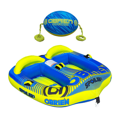 O'Brien Spoiler 2 Person Towable Water Tube with Oval Shock Ball & Rope Float
