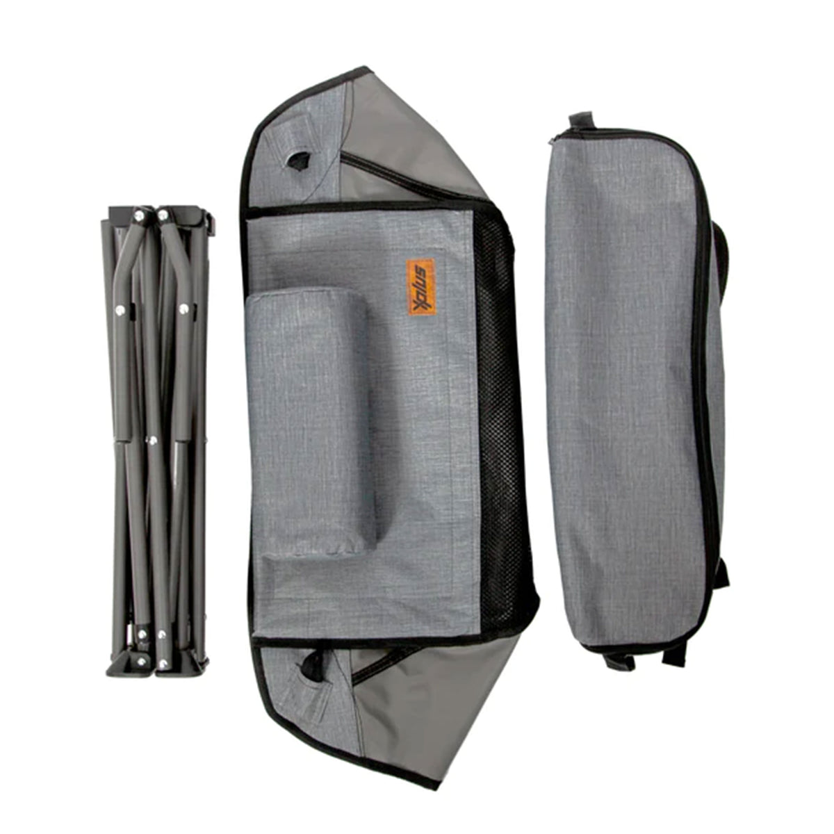 Mac Sports Folding Utility Cart with Table, Gray, and XP Camping Chair, Gray
